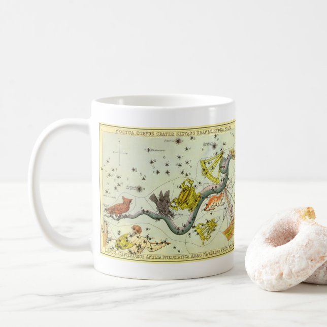 Mug Le miroir d'Urania, carte céleste astronomique vin (Avec donut)