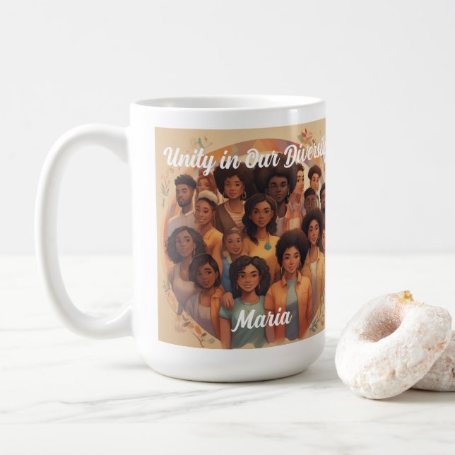 Mug Le Mois de l'Histoire noire L'unité dans notre div (Avec donut)