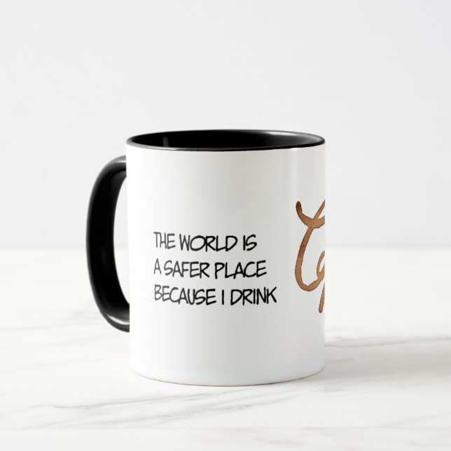 Mug Le monde est un endroit plus sûr et drôle (Devant gauche)
