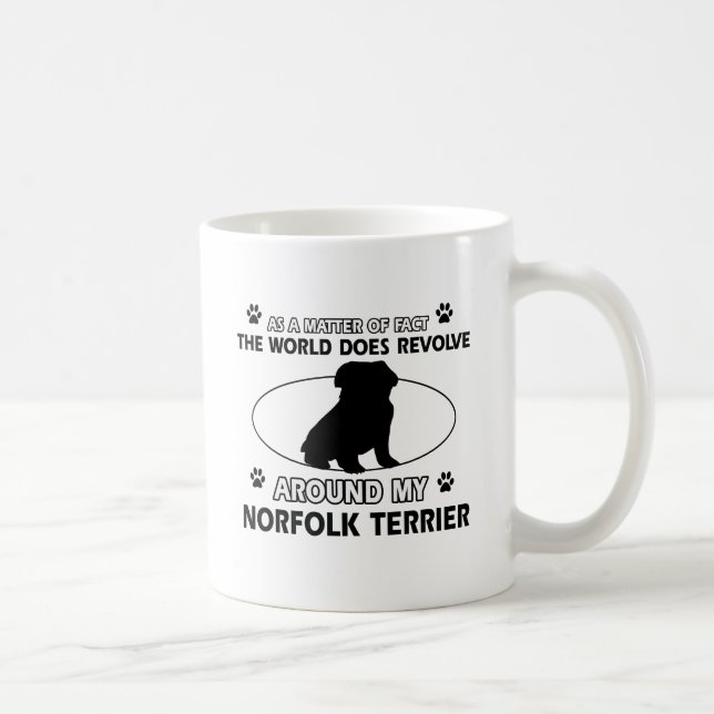 Mug Le monde tourne autour de mon terrier de Norfolk (Droite)