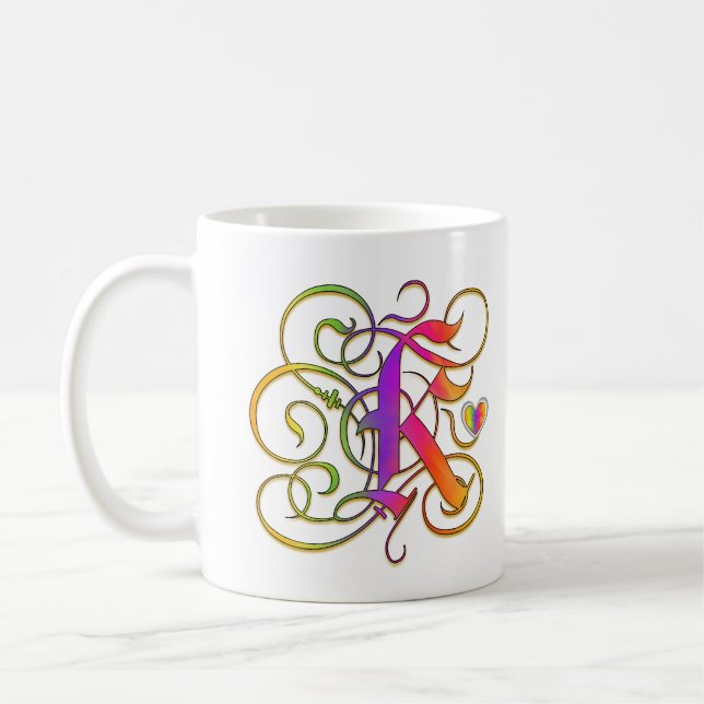 Mug Le monogramme "arc-en-ciel gothique" de K attaque (Gauche)