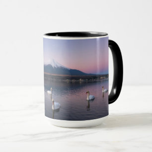 Mug Le Mont Fuji Lac Yamanaka avec cygnes