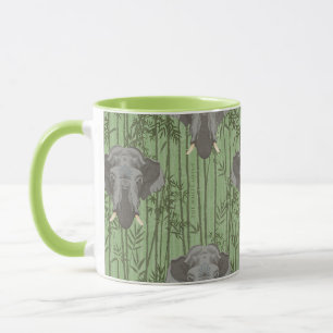 Mug Le Motif blanc des éléphants majestueux Lotus