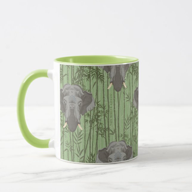 Mug Le Motif blanc des éléphants majestueux Lotus (Gauche)