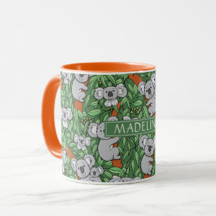 Mug Le Motif Cute Koala personnalise Green