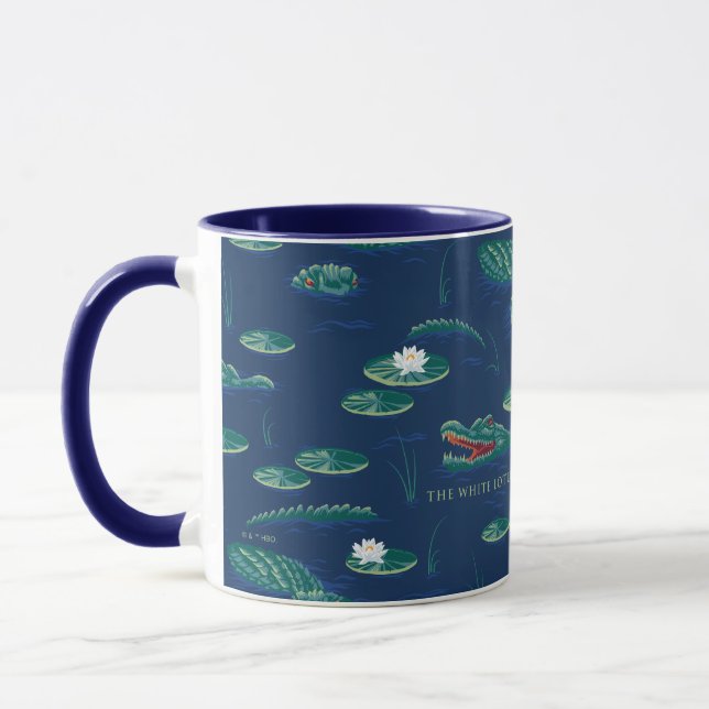 Mug Le Motif de la lagune du Lotus Alligator blanc (Gauche)
