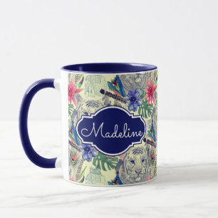 Mug Le motif indien vintage de tigre de style