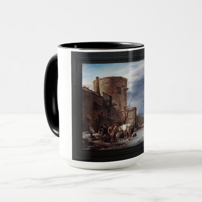 Mug Le Mur de la ville de Haarlem en hiver (Devant gauche)