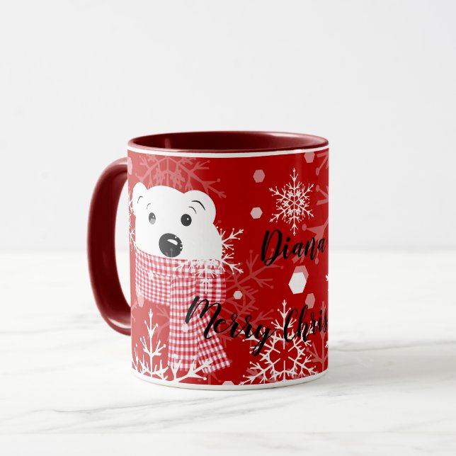 Mug Le museau d'un ours polaire, Noël  (Devant gauche)