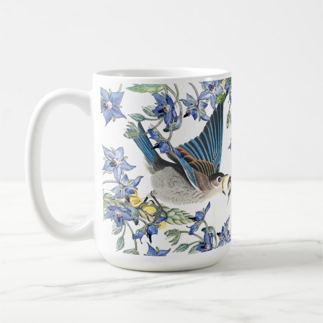 Mug Le narcisse d'oiseaux d'oiseau bleu d'Audubon (Gauche)
