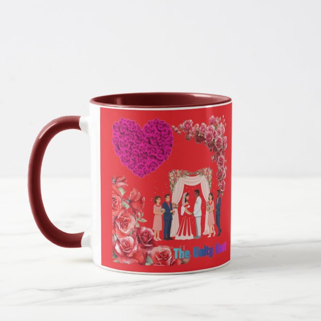 Mug Le nœud d'unité rouge vif (Gauche)