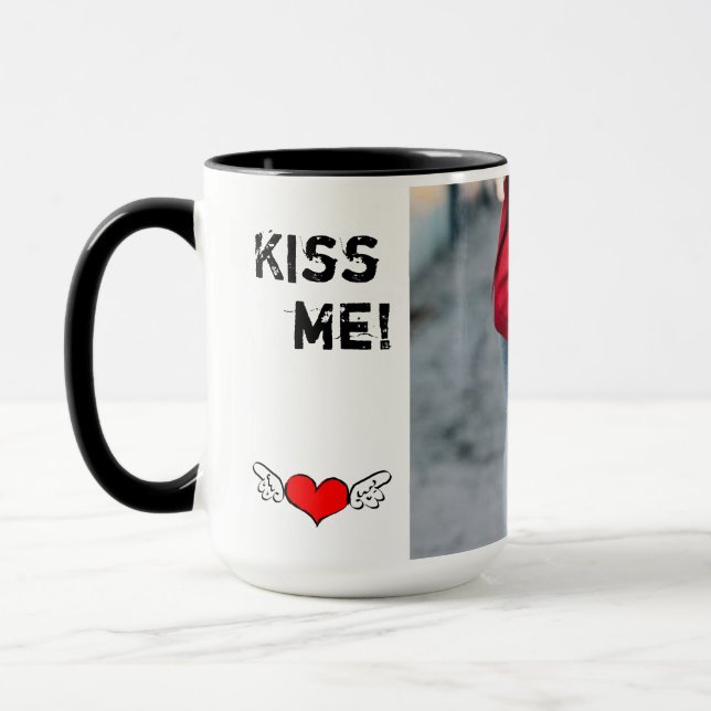 Mug Le noir fait sur commande sonnerie de 15 onces (Gauche)