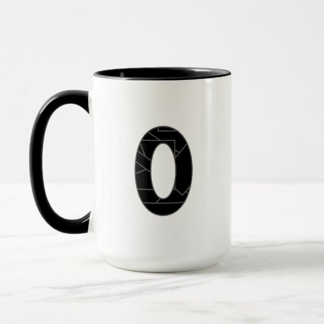 Mug Le nombre zéro (0) en noir (Gauche)