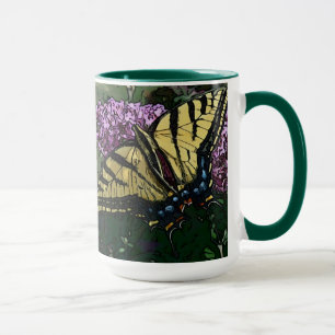 Mug Le nouveau jour fait du jardinage le machaon W de