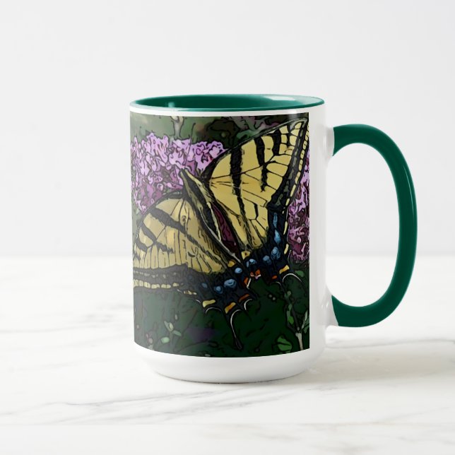 Mug Le nouveau jour fait du jardinage le machaon W de (Droite)