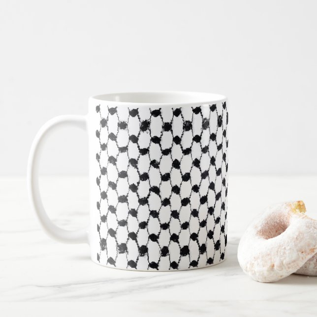 Mug Le Palestinien Hatta Kufeyye, un café-mug sur mesu (Avec donut)