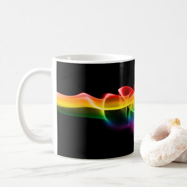 Mug Le panache de SlipperyJoe d'énergie arc-en-ciel va (Avec donut)