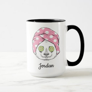 Mug Le panda au spa ajoutent votre nom