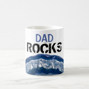 Mug Le PAPA de *~* bascule l'agate bleue lapidaire de