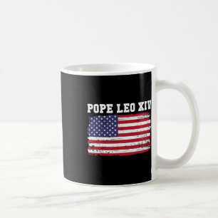 Mug Le Pape Leo Xiv 14ème Pape Américain Drapeau Vin