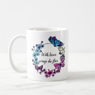 Mug Le papillon et les fleurs tressent le nom de