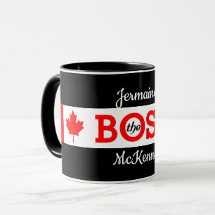 Mug Le patron avec l'érable canadien et votre nom