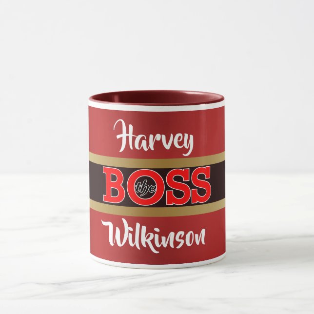 Mug Le patron / Da Boss avec votre nom (Centre)