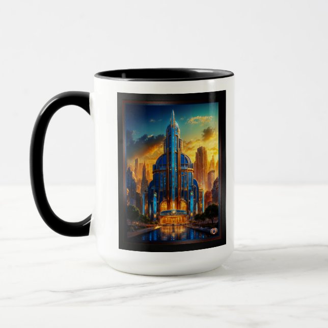 Mug Le Pavillon Grand Art Déco Blue Plaza by Xzendor7 (Gauche)
