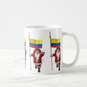 Mug Le Père Noël Avec L'Ensigne De La Colombie
