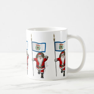 Mug Le Père Noël Avec L'Ensigne De La Virginie Occiden