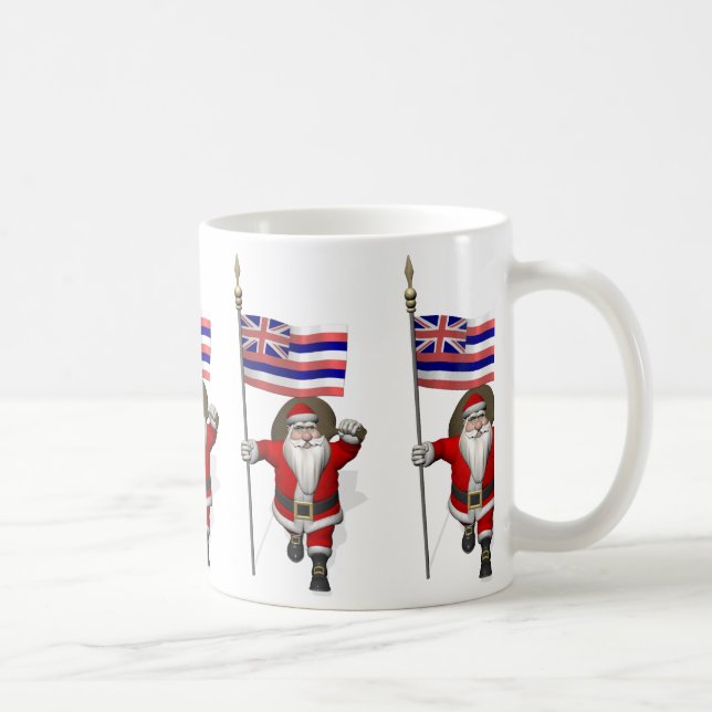 Mug Le Père Noël Avec L'Ensigne D'Hawaï (Droite)