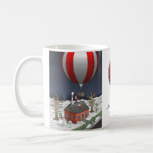 Mug Le Père Noël est arrivé en montgolfière
