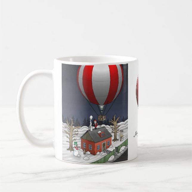 Mug Le Père Noël est arrivé en montgolfière (Gauche)