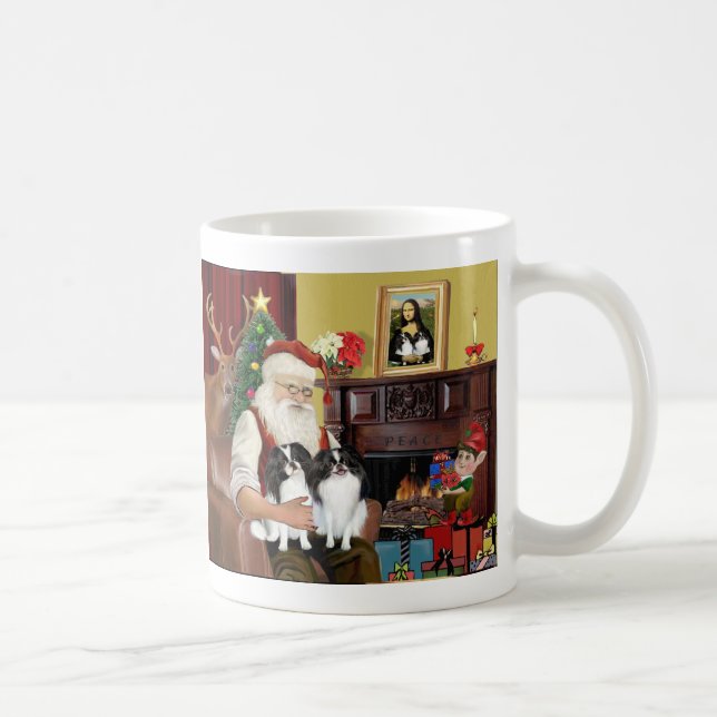 Mug Le Père Noël et ses 2 Chin Japonais (Droite)