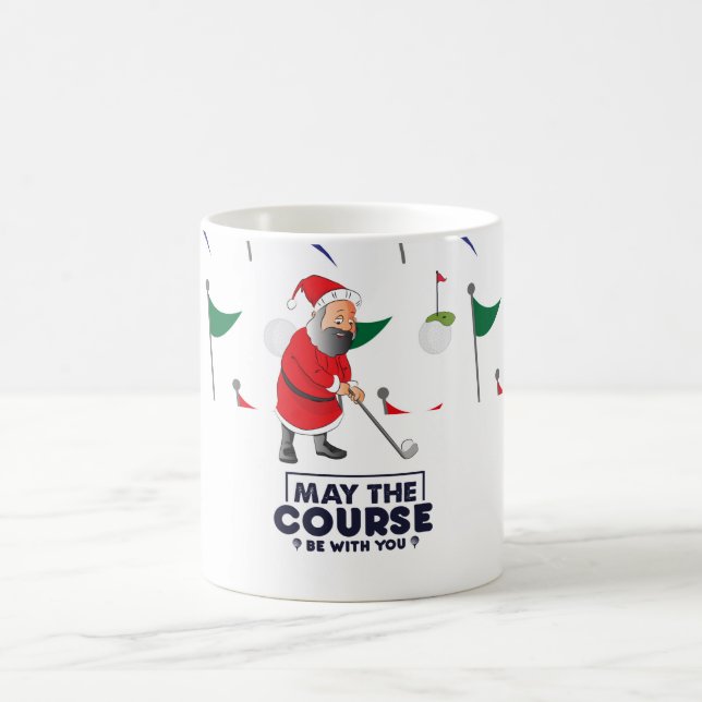 Mug Le Père Noël Golfer à Noël Mai le cours (Centre)