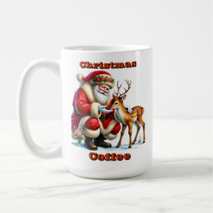 Mug Le Père Noël interagit avec un renne doux