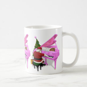 Mug Le Père Noël Joue Un Piano Rose