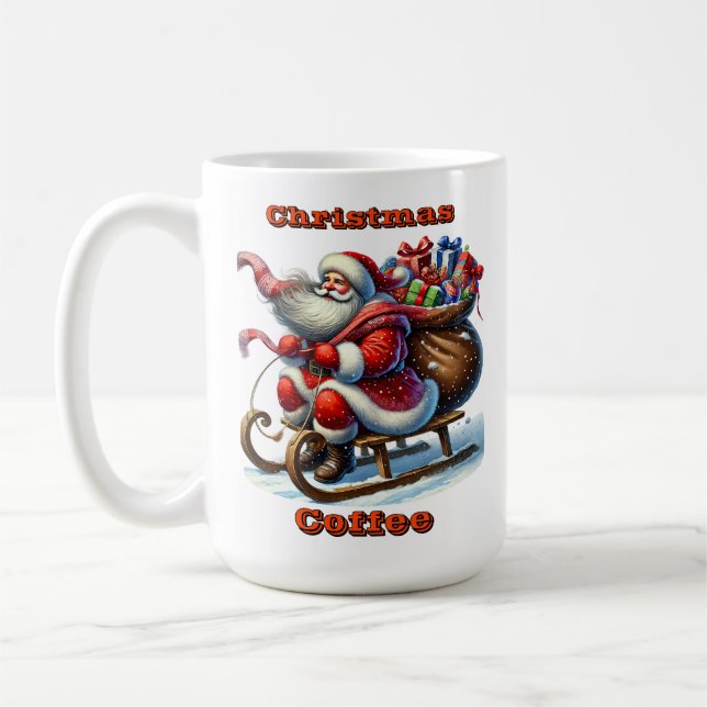 Mug Le Père Noël Joyeusement roule sur un traîneau ave (Gauche)