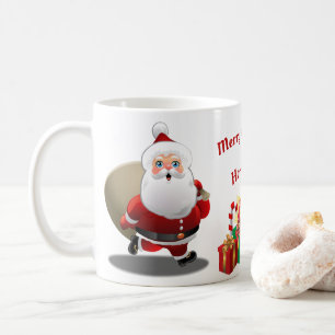 Mug Le père noël mignon avec un sac plein des cadeaux