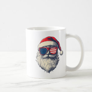 Mug Le Père Noël Patriotique Usa Sungles Noël En Juil