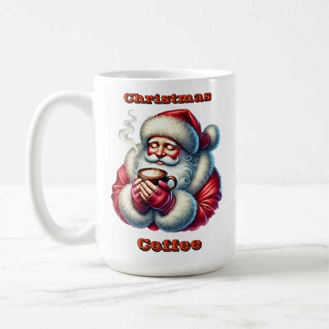 Mug Le Père Noël savoure une boisson intime lors d'une (Gauche)