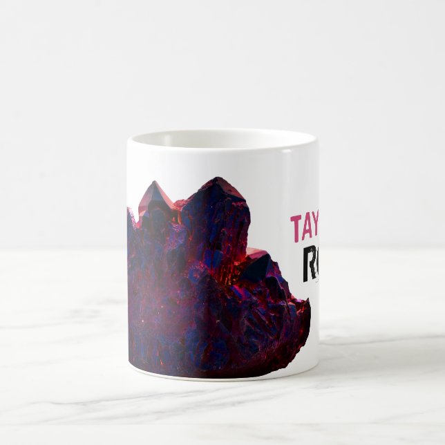 Mug Le *~* personnalisent les cristaux roses pourpres (Centre)