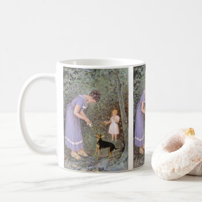 Mug Le petit chien gourmand par Guido Marzulli, réalis (Avec donut)
