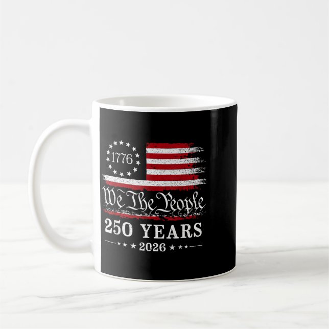 Mug Le Peuple 250 Ans 1776 2026 Drapeau Américain (Gauche)