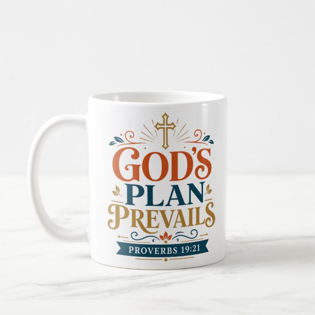 Mug Le Plan de Dieu Prévaut Citation de Vérité Bibliqu (Gauche)