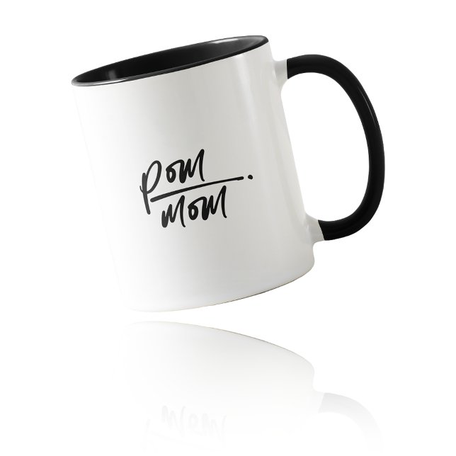 Mug Le plus duveteux amour : POM MOM en écriture fanta (The Fluffiest Love: Fancy Script POM MOM Mug)