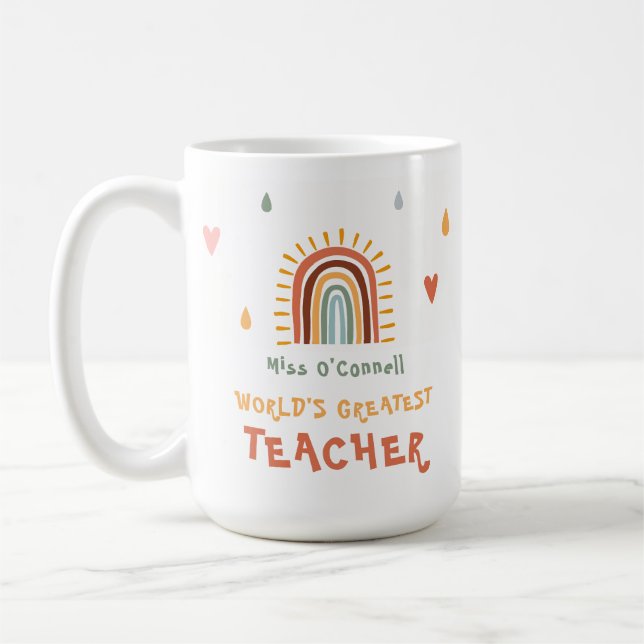 Mug Le plus grand cadeau d'enseignant du monde Boho ar (Gauche)