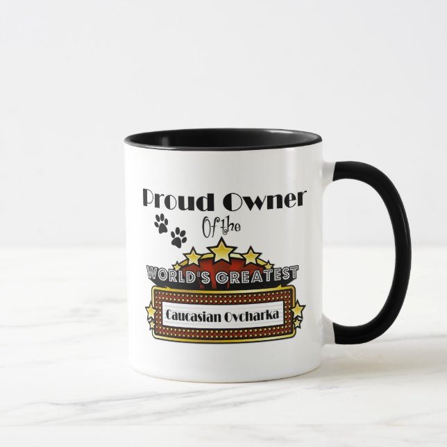 Mug Le plus grand Caucasien Ovcharka du monde fier de (Droite)