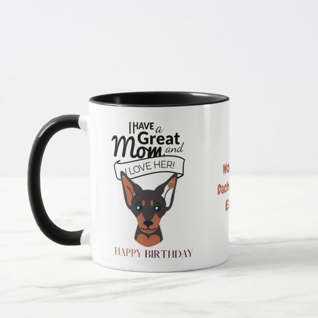 Mug Le plus grand DACHSHUND MOM personnalisées du mond (Gauche)