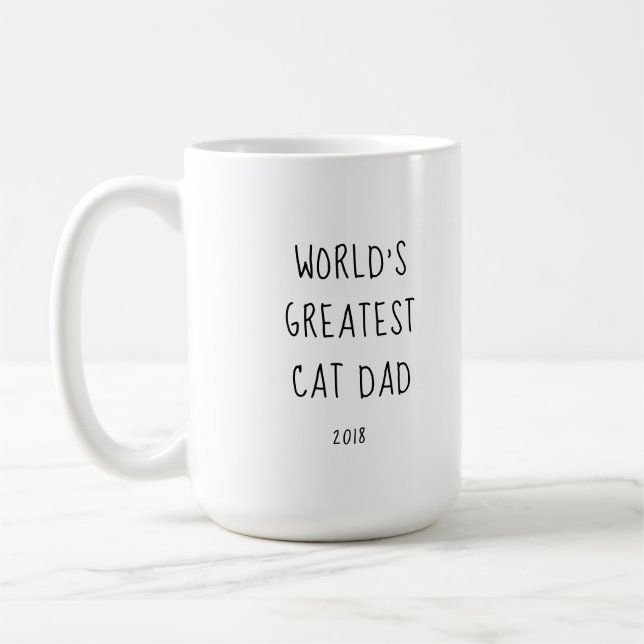 Mug Le plus grand papa de chat du monde - photo, nom e (Gauche)